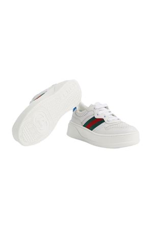 Sneakers In Pelle Bianca GUCCI KIDS | 702916UPG109060